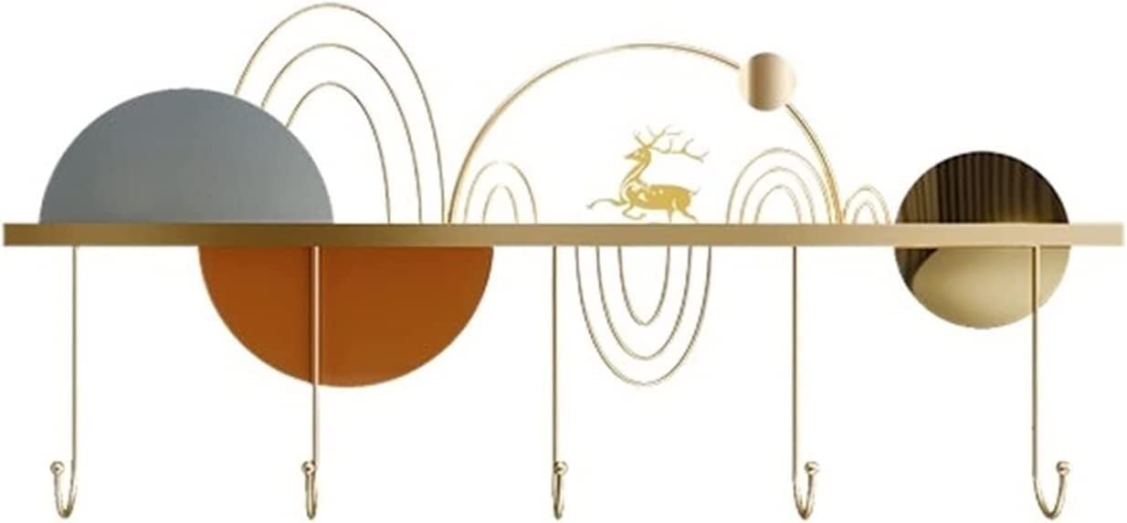 SaryEdge Wall Mounted Coat Rack Hooks with Shelf, Entryway Hanging Shelf 5 Metal for Clothes Hats Towel Purse Robes Racks,5 hooks,5 hooks