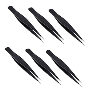 Beatifufu 6pcs Hair Removal Tweezers Eyelashes Extension Kit Ponytail Extension Kids Green Precision Nippers Eyelash Makeup Tweezers Makeup Tool Lash Tweezers Cosmetic Stainless Steel Suite