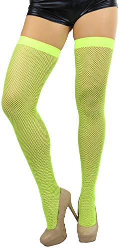 Image of ToBeInStyle Women's Fine Classic Fishnet Thigh High Stretch Nylon Novelty Stockings