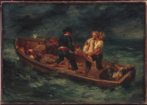 Tableau Delacroix salon déco affiche vintage mer pour chambre