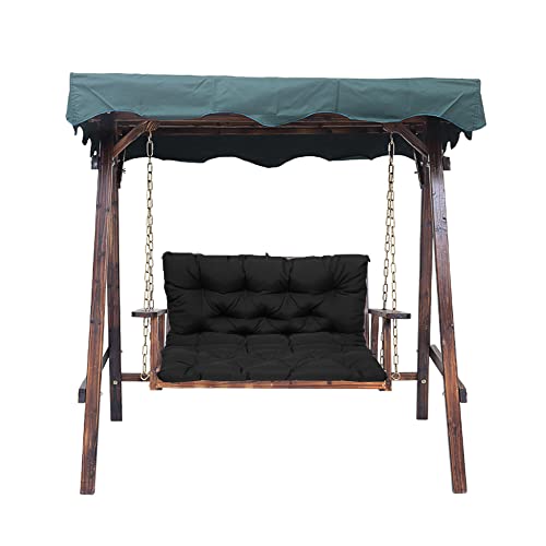 Matelas balancelle imperméable avec dossier 10cm épaisseur noir
