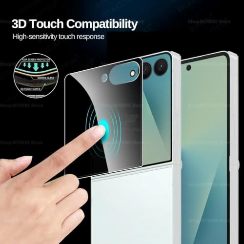 Image of Pack 1 - Privacy Tempered Glass Compatible with Samsung Galaxy Z Flip 8 5G Screen Guard Protector | 9H Hardness | Case Friendly | Anti-Spy - Installation Kit