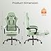 Sweetcrispy Computer Gaming Chair - High Back Ergonomic Desk Chair with Footrest and Lumbar Support, Height Adjustable Task Chair with Linkage Armrests and Headrest, 360° Swivel Wheels, Green