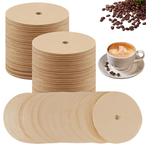 Filtres à café pour percolateurs - Lot de 300 filtres à café en papier de pâte bois non blanchi 9, 5 cm (3, 75 pouces) - Sûrs et non toxiques - Avec trou