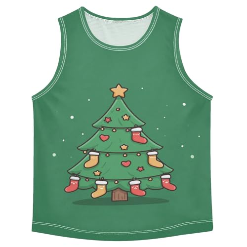 Christmas Tree Green Boys Tank Tops Toddler Boys' Assorted Sleeveless Tank Tops for Summer,3T