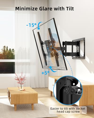 Image of HOME VISION Full Motion TV Mount with Soundbar Bracket, 32-70 inch TVs, 132 lbs