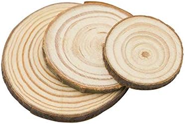 Natural Wood Slices 30PCS Wood Disc 3 Different Size Unfinished Log Wooden Circles for Art Crafts Wall Decor Wedding Christmas Decoration Ornaments (3 Sizes Each 10 pcs)