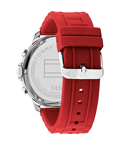 Tommy Hilfiger Quartz Multifunction Grey Dial Silicone Strap Watch for Men-NETH1710490 - Image 3