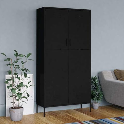 Lumanois Armario de Acero Negro 90x50x180 cm,Mobiliario,Armarios y Almacenamiento,Armarios roperos,47kg-336250