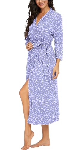 Image of VINTATRE Women Robes Long Knit Bathrobe Lightweight Soft Bath Robe with Pockets