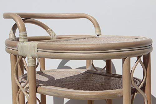 Serving Cart Handmade Woven Natural Rattan Wicker With Wheels White Wash Fully Assembled… #TOP4