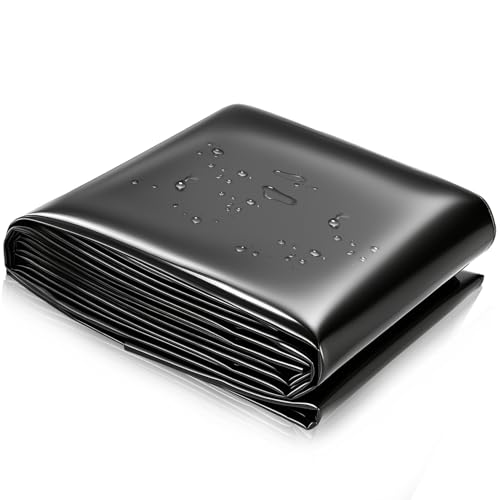 Teichfolie 3x3m Teichfolien Zuschnitt Schwarz HDPE Gartenteich Teichplane Stärken Geeignet für Innen& Außenbereich Fischteiche Hundeteich Brunnen Wassergarten Gartenarbeit Wasserfall Hochbeete (3x3m)