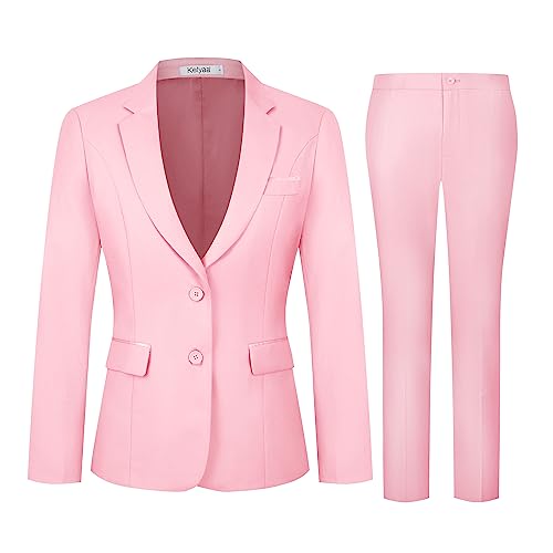 Completo da donna in 2 pezzi, con 2 bottoni, giacca e pantaloni slim fit