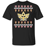 Absurd Ink Legend Triforce 8-Bit - T-Shirt (US, Alpha, X-Large, Regular, Regular, Black)