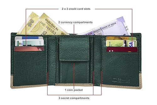 Image of URBAN FOREST Travis Green /Sand Leather Wallet for Men