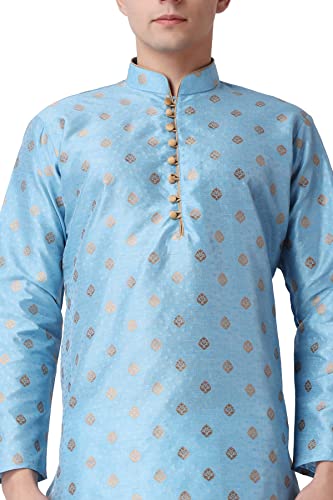 Image of Royal Kurta Men's Silk Blend Printed Kurta Dhoti Set
