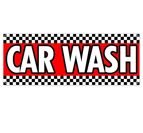 Car Wash Banner 13 oz | Non-Fabric | Heavy-Duty Vinyl Single-Sided with Metal Grommets