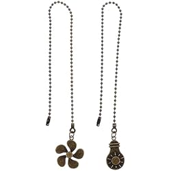 Lamparas Ventilador Colgantes ibasenice 2 Unids Techo Techo Tirador Decorativo Metal Colgante Lámpara de Araña con Cadena Techo Ventilador Pull Cadena Pull Cadena Extensión de La Cadena para El Baño Luz de Techo de La