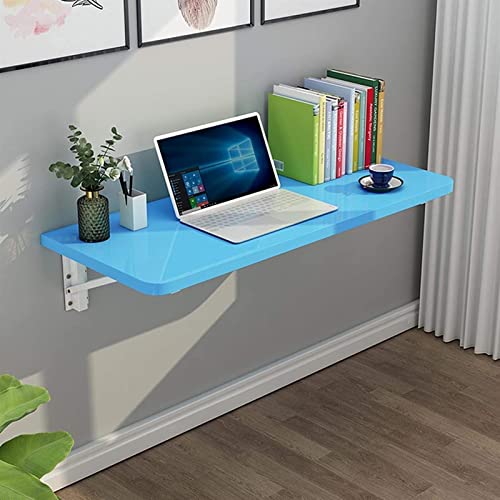 Table murale pliante gain de place bleue table de travail cuisine 80x40 - 6