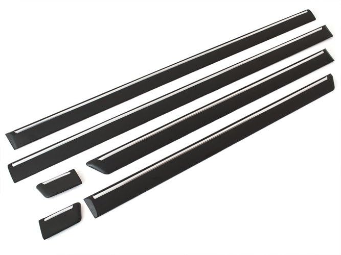 Lot de 6 baguettes de protection latérales adaptées pour Peugeot 406 (1999-2004) – Noir avec chrome – Incl. clips – Neuf