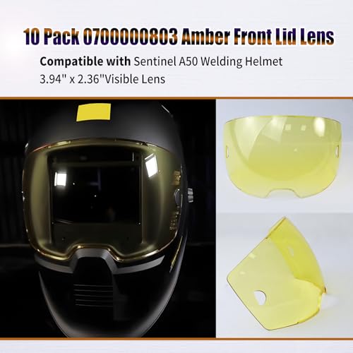 Lente frontal ámbar para careta de soldar Sentinel A50, pack 10 miniatura 2