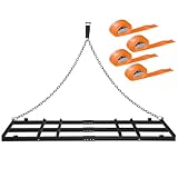 Toriexon 6 FT Drag Harrow Driveway Grader, Heavy Duty Power Rake w/ 5 FT Chain, Tow Behind Lawn Rake for ATV, UTV, Tractor, Mower, Land Leveler for Gravel, Sand, Soil, Hay