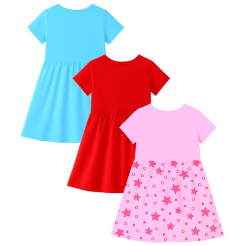 Image of Kuchipoo Girls Regular Fit Cotton Frocks - Pack of 3