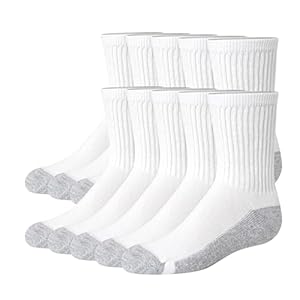 Hanes Calcetines de uniforme para niños, calcetines que absorben la humedad, parte inferior acolchada para los pies, 10 pares