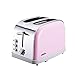 PIGE-tostapane per la Colazione della casa, Macchina per Il Pane in Acciaio Inox a 6 Piani - tostapane Pop-up a 2 Slot -27 * 17 * 19 cm (Colore : Pink)