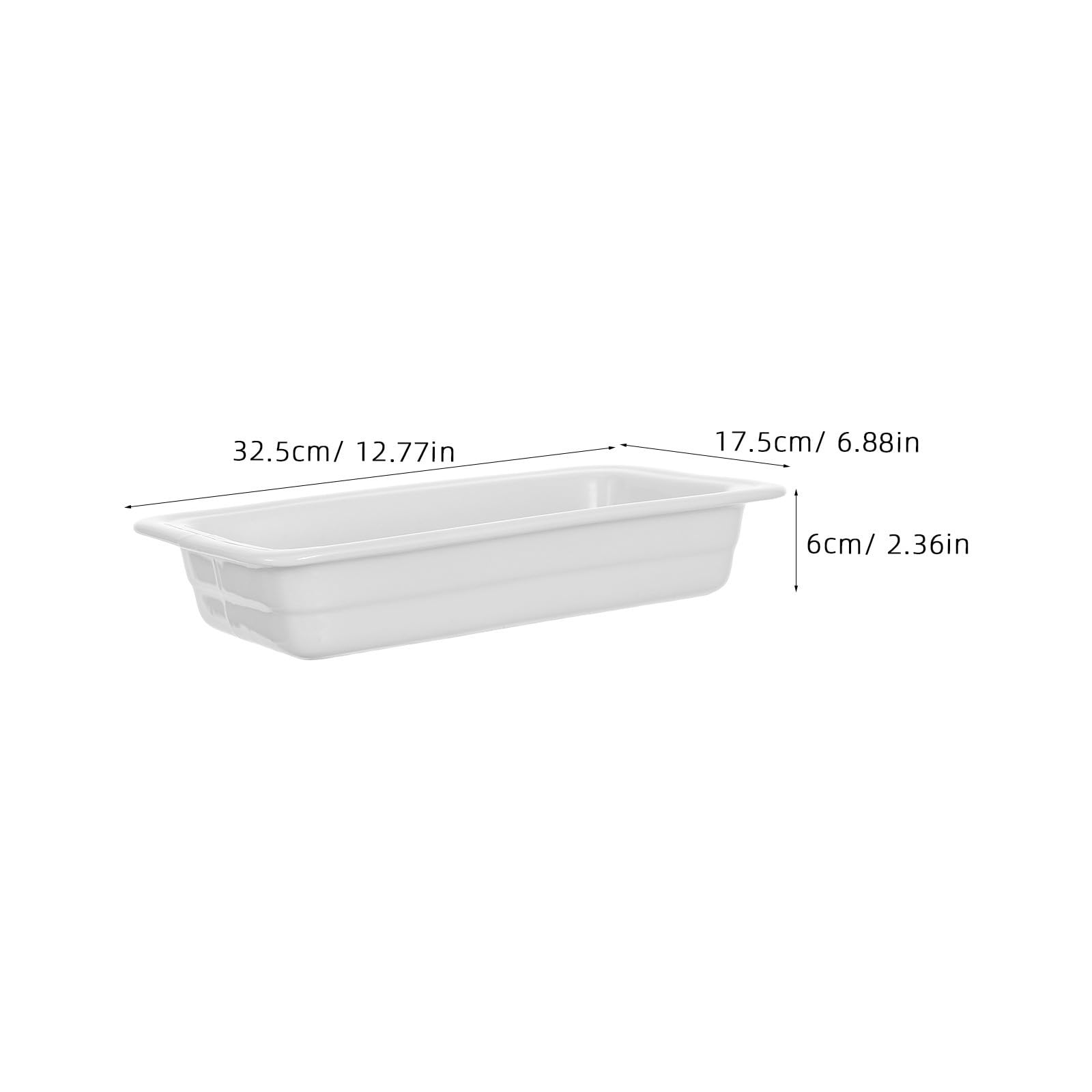 Alipis Piatto da Portata in Ceramica Bianca Rettangolare per Buffet