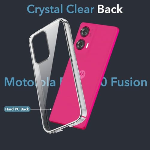 Image of DIZORO Compatible with Motorola Moto Edge 50 Fusion 5G Back Cover Case Clear,[ Anti Yellow ][Military Grade Protection] Hard PC Back Cover Transparent