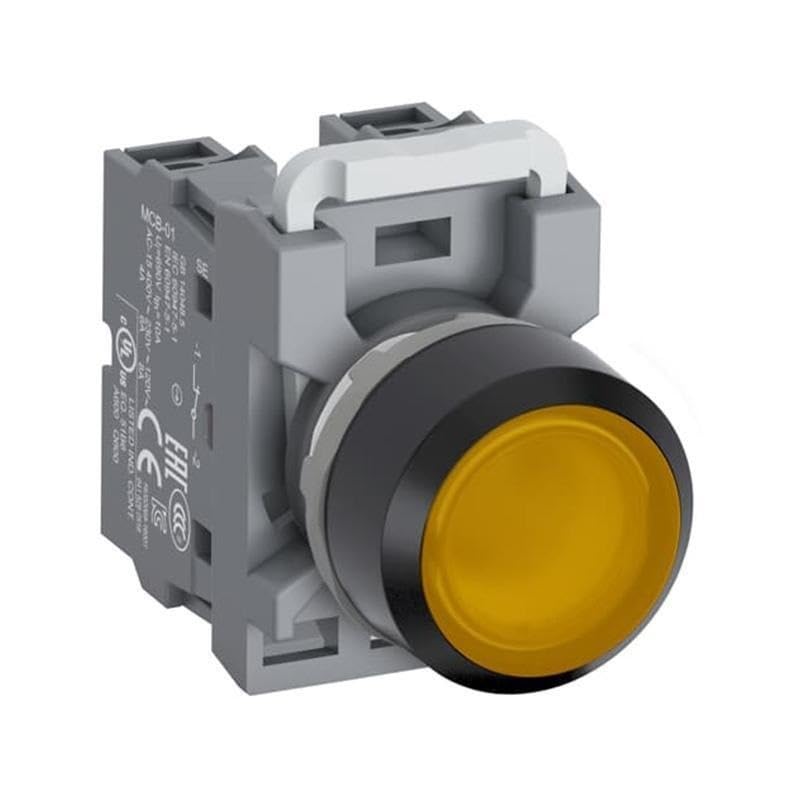 Bouton combiné à tête plate MP1-41Y-10 pour signalisation armoire