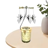 Drehbarer Kerzenhalter - drehbares Kerzen-Karussell aus Metall, langlebige Konstruktion, reibungsloser Drehmechanismus, kompaktes und leichtes Design | Teelichthalter für Zuhause, Büro und l