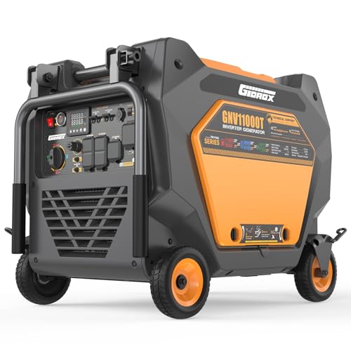 11000W Tri-Fuel Inverter Generator for Home Backup - Super Quiet with ATS Ready, Remote Start, CO Sensor, ECO Mode, 50A Outlets, Low THD, Gas, Propane & Natural Gas Powered (Black)