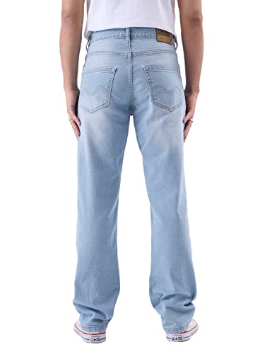 Image of The Souled Store Straight-Fit Denim: Men and Boys Cotton Blend Straight Fit Cargo Pockets Lightweight Everyday All-Season Denim Jeans
