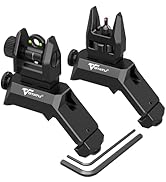 VOTATU V9 45-Degree Offset Iron Sights- Fiber Optic Front and Rear Flip-up Sight Set, Folding Bac...