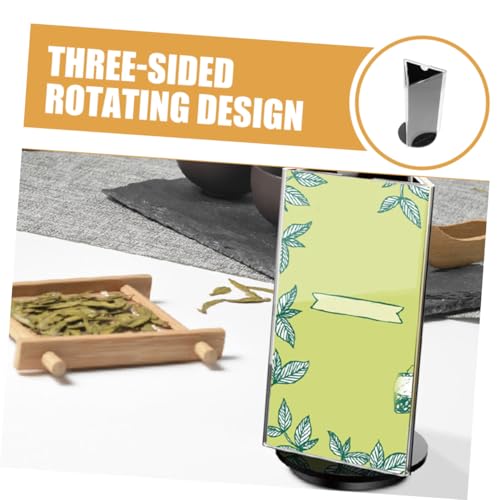 Support de menu acrylique rotatif multi-faces transparent pour comptoirs et bureaux - 7