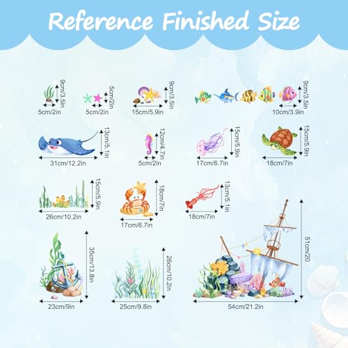 Vinilos decorativos ocean under the sea para pared niños miniatura 2