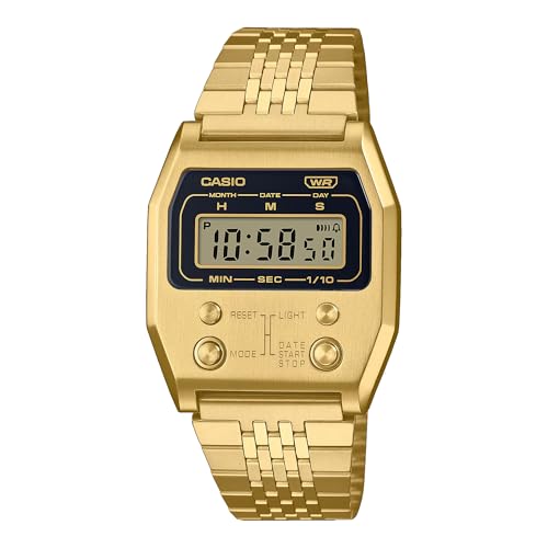 Casio A1100G-5VT �����Y �S�[���h�g�[�� ���B���e�[�W �X�e�����X�X�`�[�� �A���[�� �N���m�O���t �f�W�^���r���v, �S�[���h, One Size, �J�W���A�����B���e�[�W�B