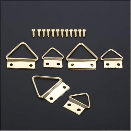 Image of Wall Holder Art Display Hooks Triangle D Ring Photo Frame Hooks Hanging Picture Oil Painting Mirror W /Screws Hanger Wall Holder Alloy Picture Hanging Hardware Decorative Hangers