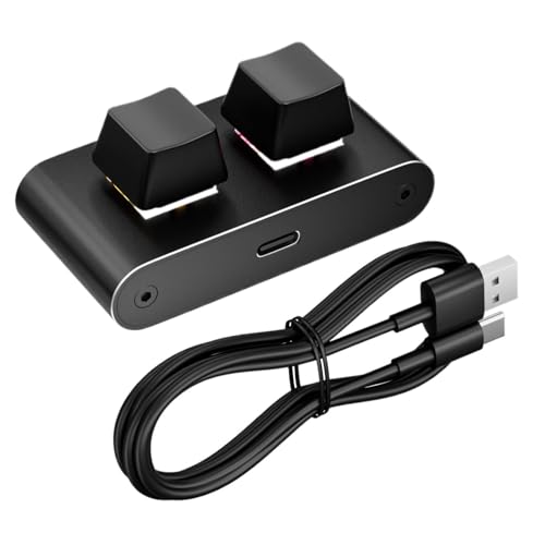 Macro Keyboard Mechanical – ABS Aluminum Alloy 6.1x3.1x2.8cm | Wired Programmable Keypad Plug and Play | Compact Macro Keyboard Pad for Coding Live Streaming Video Editing