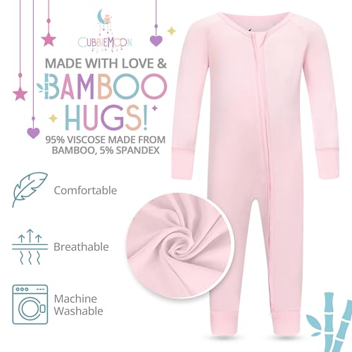 Bamboo Viscose Baby Pajamas 2 Way Zip for Diaper Change 0 to 24 Month Soft Stretchy Bamboo Viscose Sleeper 2 Pack3
