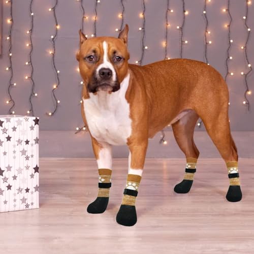 KOOLTAIL rutschfeste Hundesocken ¨C Outdoor-Hundeschuhe wasserdichte Hundeschuhe Pfotenschutz mit Gurt Traktionskontrolle f¨¹r Hartholzb?den