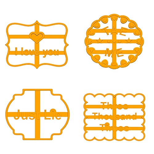 Haohon Moldes para Galletas con diseño de 4 Piezas, cortadores Wishescracker con Buen Molde de Pastel Premium Envasadora Al Vacío Sellador (Yellow, One Size) Cover