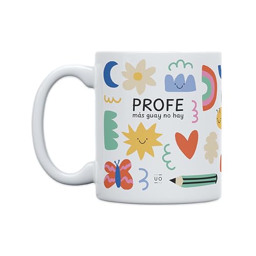 UO Caneca de presente com mensagem professor mais bonita não há, presente para professores presente para professores, presente original de fim de curso, 350 ml, cerâmica