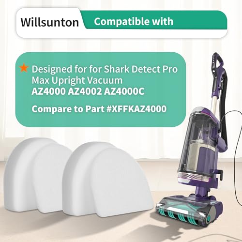 AZ4002 Replacement Filters for Shark POWERDETECT Upright Vacuum Cleaner AZ4000 AZ4002 AZ4000C, 2 Foam & 2 Felt Filters Compare to Part #XFAZ4000
