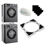 Washer Dryer Stacking Kit, Universal 24/25/ 26/27/ 28/29 Inch Washer and Dryer Stackable, Adjustable Stacking Kit for Dryer Machine and Washing with Ratchet Strap, Space Saving Solution