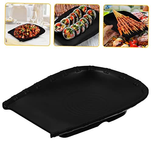 Juego de platos para sushi GLEAVI melamina negra miniatura 7