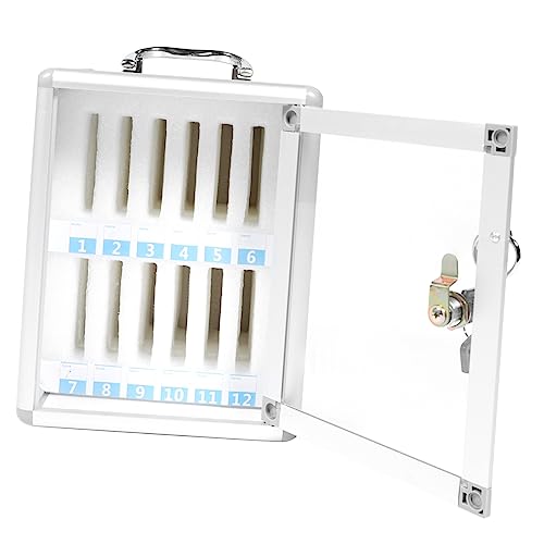 ARTIBETTER 1Pc Aluminum Alloy Phone Organizing Cabinet with Slots Safety Lock and Digital Design and Storage Box for Office School and Meetings