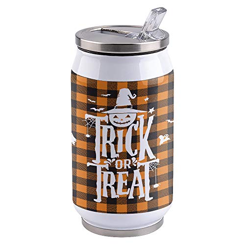 13.5oz Travel Tumbler with Splash Proof Lid and Straw Funny Skull Skeleton Halloween